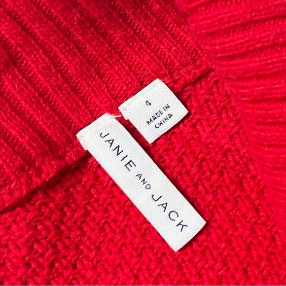 Janie and Jack Shawl Collar Cardigan 4 red sweater holiday festive Christmas - Picture 5 of 9